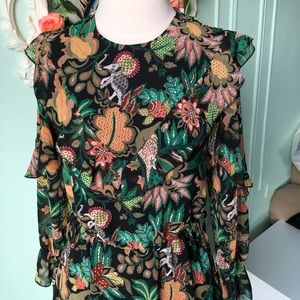 NWOT scotch&soda ruffle flower print dress.